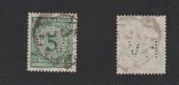 ALLEMAGNE - PERFORÉ . F.V. -  N° 332 De 1923 - 1 Timbre Oblitéré Perforé - 5p..vert - 3 Scannes - Andere & Zonder Classificatie