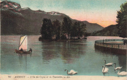 FRANCE - Annecy - L'île Du Cygne Et La Tournette - Colorisé - Carte Postale Ancienne - Annecy