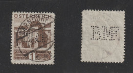 AUTRICHE - PERFORÉ . BMF -  N° 388 De 1929:1931 - 1 Timbre Oblitéré Perforé - 1.s...brun-noir - 3 Scannes - Sonstige & Ohne Zuordnung