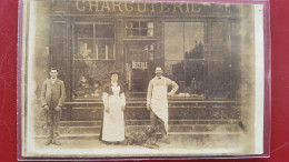 Carte Photo Montceau Les Mines  Charcuterie Decerle , 38 Rue Barbes  , Rare - Montceau Les Mines