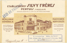 B Etablissements Silvy Frères, Pertuis, Vaucluse - Advertising