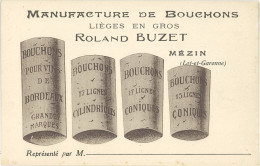 TB Manufacture De Bouchons Lièges En Gros Roland Buzet, Mézin - Reclame