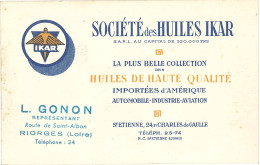 TB Carte Commerciale Société Des Huiles Ikar, St-Etienne - Pubblicitari