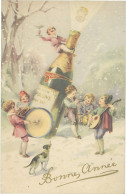 TB Bonne Année, Enfants Sous La Neige & Champagne - New Year