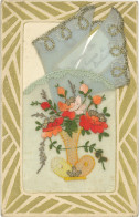 TB Brodée, Pot De Fleurs, Ajoutis Pochette En Tissu - Brodées