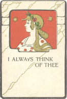 B I Always Think Of Thee – Femme Période Art Nouveau - Autres & Non Classés