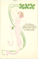 TB Femme à La Coupe De Champagne, Art Nouveau - Other & Unclassified