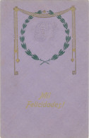 B Femme En Médaillon, Art Nouveau « Mil Felicidades ! » - Other & Unclassified