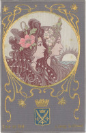 TB Tissé En Soie, Femmes Art Nouveau - Autres & Non Classés