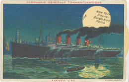 B Bateau – Compagnie Générale Transatlantique, Système Roulette - French Line, New-York - Autres & Non Classés