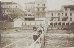 TB Carte-photo – Saint-Raphaël (?), Plage & Passerelle - Autres & Non Classés