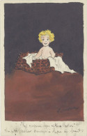 TB Dessinée Main - Enfant Dans Panier, 1916 - 1900-1949