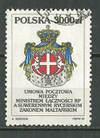 POLAND Oblitéré 3217 Accord Postal Ordre De Malte - Gebraucht