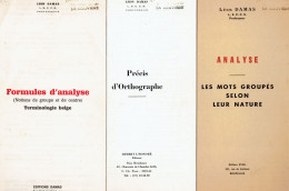 Lot De 3 Ouvrages De Léon Damas (Professeur à L.S.C.C.S.) Sur L'appre,tossage De La Langue Française - Learning Cards