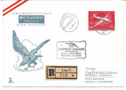 2362a: AUA- Erstflug Wien- Bukarest 2.9.1959 - Briefe U. Dokumente