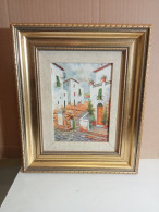 Tableau Ancien Peinture à Huile Art Oriantal 26 Cm X 31 Cm - Oils