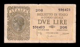 Italia Italy 2 Lire 1935 Pick 30b Bc/Mbc F/Vf - Italia – 2 Lire