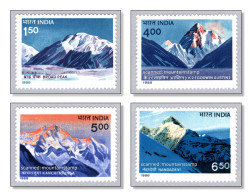 India 1988 Broad Peak 8051m K2 8612m Kangchenjunga 8586m Nanda Devi 7816m Mountains Berge Montagnes Montagne MNH ** - Ungebraucht