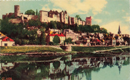 FRANCE - Chinon - Le Château Au Dessus De La Ville Et De La Vienne - Colorisé - Carte Postale Ancienne - Chinon