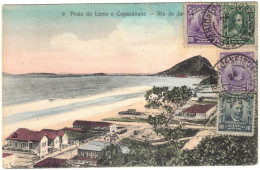 Brésil - Rio De Janeiro - Praia Do Leme E Copacabana - Carte Postale Pour Alger (Algérie) - ​​​​​​​1914 - Covers & Documents