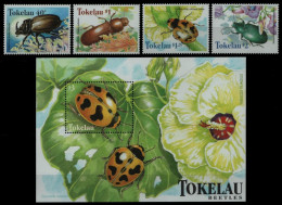 Tokelau 1998 - Mi-Nr. 266-269 & Block 15 ** - MNH - Käfer / Beetles - Tokelau