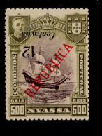 ! ! Nyassa - 1921 King Manuel 12 C (INVERTED LISBON OVP) - Af. 92a - MNH - Nyassaland