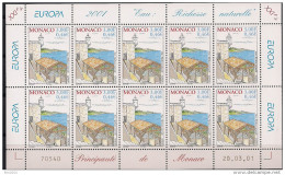 2001 Monaco     Yv.  2298-9  Mi.  2550-1 **MNH    Sheet  Europa - 2001