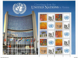 2011 UNO Wien MI. 724-8 **MNH  Grußmarken : Kunstwerke Im Vienna International Centre - Blocks & Kleinbögen