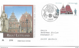 2007  Deutschland  Mi. 2614-5 + Lettland  702-3 FDC  UNESCO-Welterbe : Stralsund  + Riga - Joint Issues