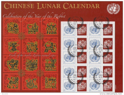 2011 UNO NY  Mi. 1244 Used   Grußmarke Chinesische Tierkreiszeichen: Jahr Des Hasen. - Blocks & Sheetlets