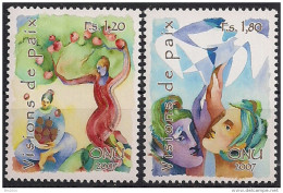2007 UNO  Genf    Mi.  573-4 **MNH     Friedliche Visionen - Unused Stamps