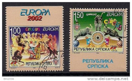 2002 Bosnien-Herzegowina Serb. Rep. I Hercegovina  Serb.  Mi. 241-2 C Used Booklet Set Europa: Zirkus - 2002