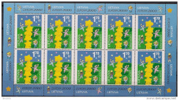 2000  Litauen Lietuva Mi. 730 **MNH  Sheet  Europa  Kinder Bauen Sternenturm - 2000