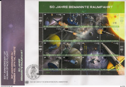 2011 UNO Wien Mi. 699-714 FDC   50 Jahre Bemannte Weltraumfahrt. - FDC