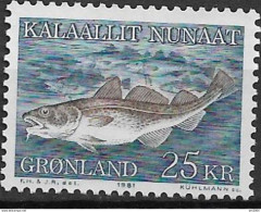 1981 Grönland Mi. 129 **MNH Dorsch (Gadus Morrhua) - Nuovi