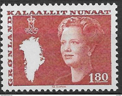 1982 Grönland Mi. 135 **MNH  Königin Margrethe II., Landkarte - Ungebraucht