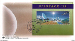 1999 UNO Genf Mi. Bl 11 FDC 3. Konferenz Der Vereinten Nationen über Die Erforschung Und Friedliche Nutzung Des Weltraum - FDC