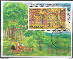 1999 Moldawien   Mi. Bl. 18 Used  Europa: Natur- Und Nationalparks - 1999