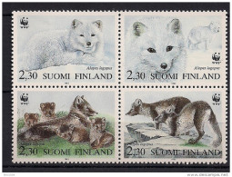 1993 Finnland Mi.  1202-5**MNH   Polarfuchs (Alopex Lagopus) - Unused Stamps