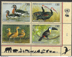 2003 UNO Genf  Mi. 466-9 **MNH  Gefährdete Arten (XI): Vögel - Ongebruikt