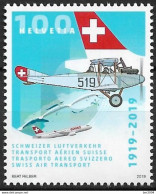 2019 Schweiz   Mi. 2588  **MNH  100 Jahre Schweizer Luftverkehr. - Neufs