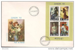 1993 Rumänien  Mi. Bl 282 FDC   Europa: Zeitgenössische Kunst. - 1993