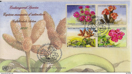 2010 UNO Wien Mi. 639-42 FDC  Gefährdete Arten: Pflanzen. - FDC