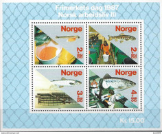 1987  Norwegen Mi. Bl. 8 **MNH  Das Norwegische Berufsleben - Nuevos