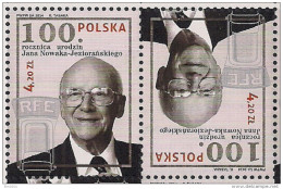 2014 Polen Polska  Mi. 4715 **MNH   100. Geburtstag Von Jan Nowak-Jeziorański - Neufs