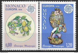 1976 Monaco  Mi. 1230-1 **MNH   Europa: Kunsthandwerk - 1976