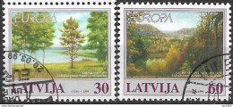 1999 Lettland   Mi. 498-9 Used Europa: Natur -und Nationalparks - 1999
