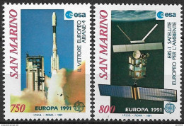 1991 San Marino    Mi. 1485-6 **MNH   Europa: Europäische Weltraumfahrt. - 1991