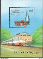 1997 Laos Mi. Bl 159**MNH Dampflokomotiven. - Laos