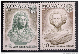 1974 Monaco  Mi. 1114-5 **MNH  Europa: Skulpturen - 1974